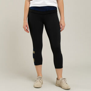 Lululemon Run Inspire Crop II Sashiko Black Fa14 Quilt 23 Leggings - Size 6